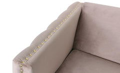 Canapé Ashile 3 places velours taupe