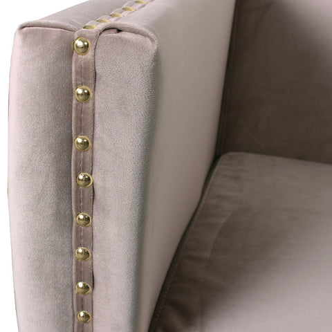 Fauteuil Ashile velours taupe
