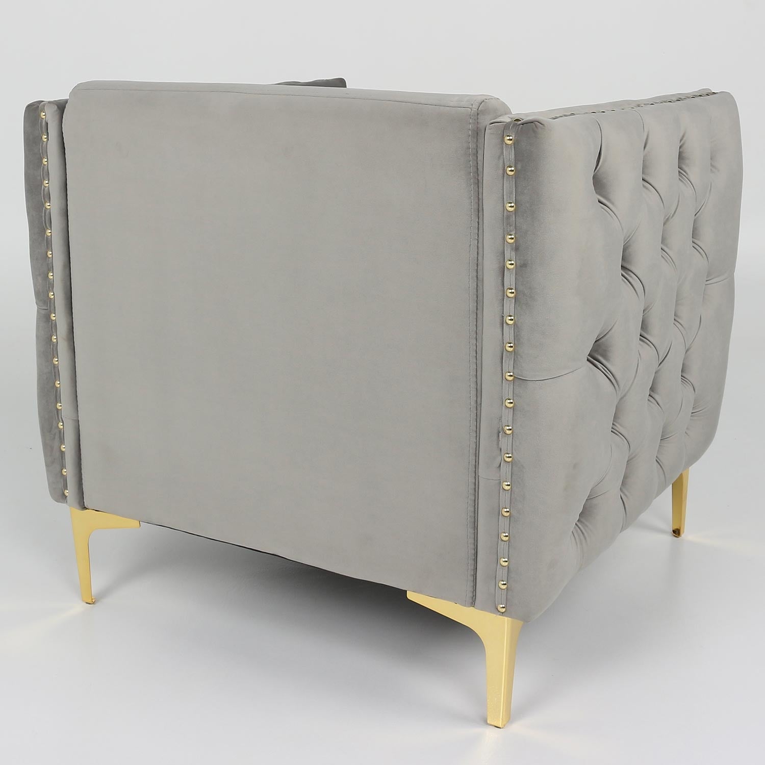Fauteuil Joshua Velours Argent