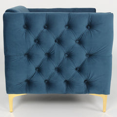 Fauteuil Joshua Velours Bleu