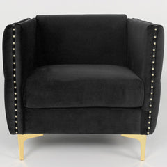 Fauteuil en velours noir Ashile