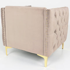 Fauteuil Ashile velours taupe