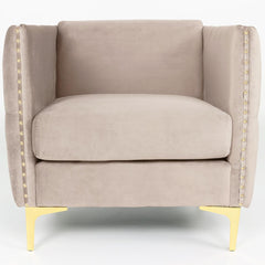 Fauteuil Ashile velours taupe
