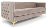 Canapé Ashile 3 places velours taupe