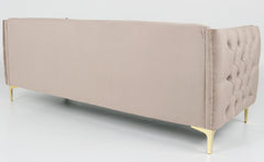 Canapé Ashile 3 places velours taupe