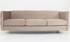Canapé Ashile 3 places velours taupe