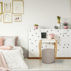 Set de 2 poufs ronds Colonia Tissu Beige