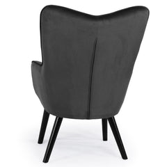 Fauteuil scandinave Amigio velours noir