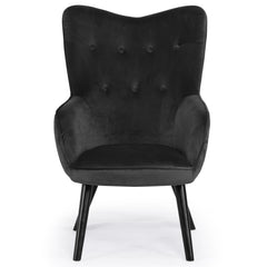 Fauteuil scandinave Amigio velours noir