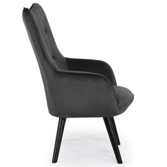 Fauteuil scandinave Amigio velours noir