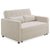 Canapé convertible 2 places tissu bouclette crème