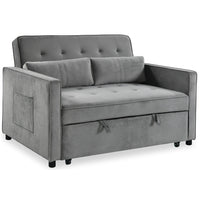 Canapé 2 places convertible en velours gris