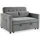 Canapé 2 places convertible en velours gris