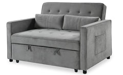 Canapé convertible 2 places Komaria Velours Gris