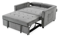 Canapé convertible 2 places Komaria Velours Gris