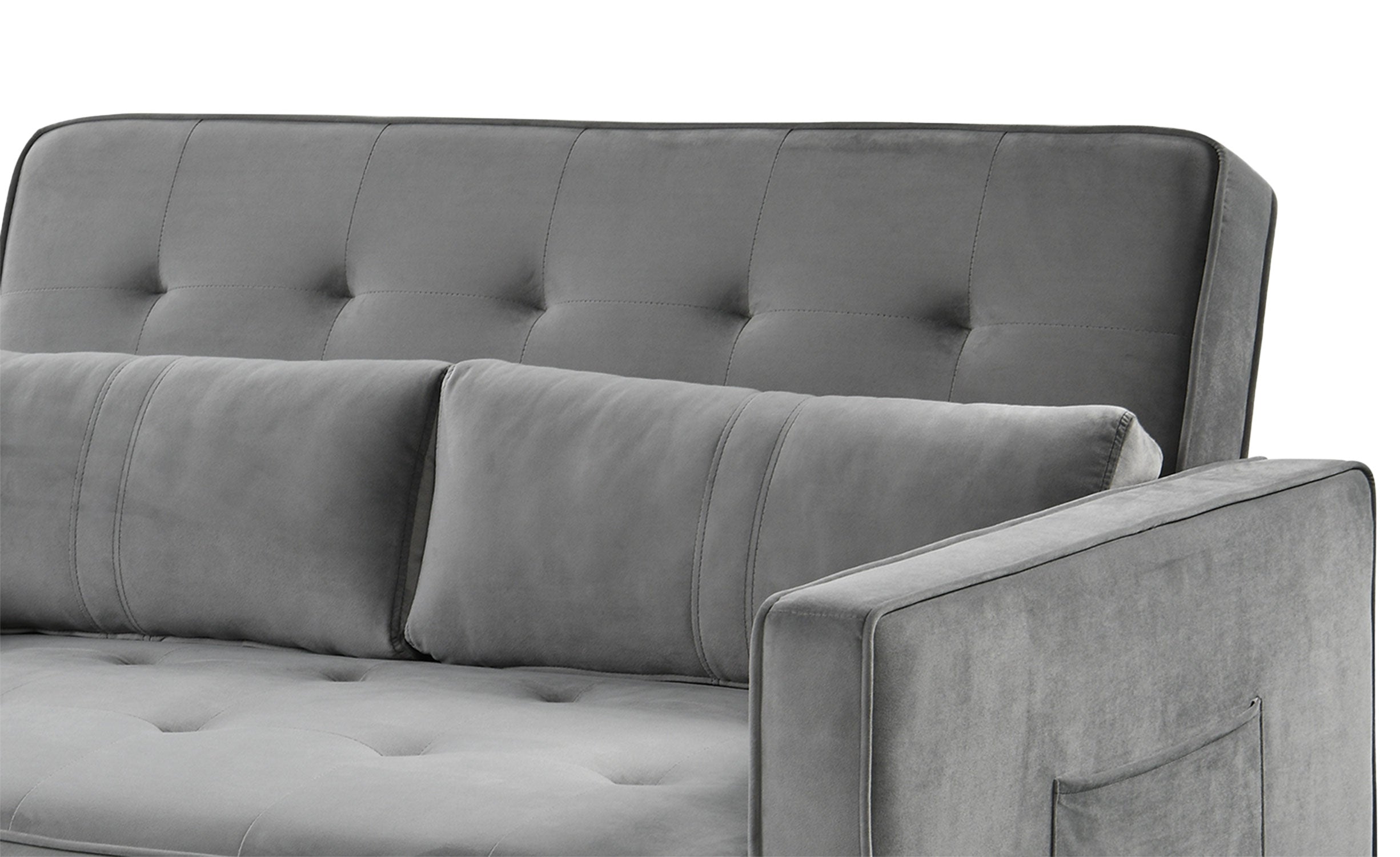 Canapé convertible 2 places Komaria Velours Gris