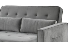 Canapé convertible 2 places Komaria Velours Gris