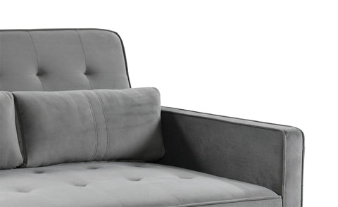 Canapé convertible 2 places Komaria Velours Gris
