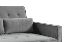 Canapé convertible 2 places Komaria Velours Gris