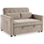 Canapé 2 places convertible en velours beige