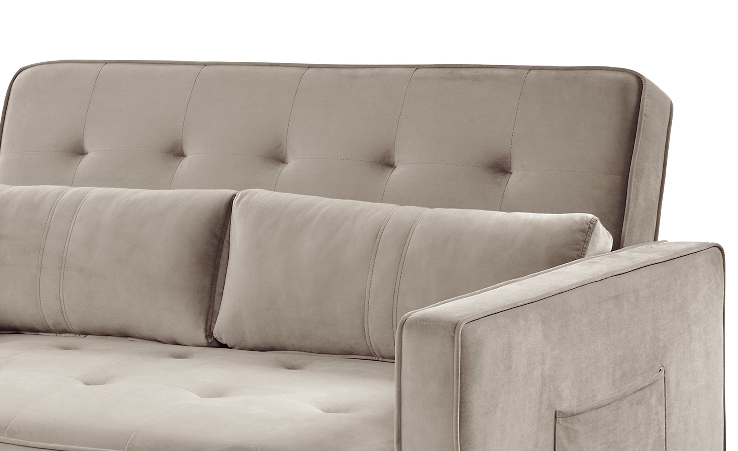 Canapé convertible 2 places Komaria Velours Beige