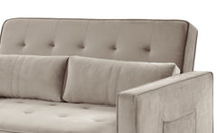 Canapé convertible 2 places Komaria Velours Beige