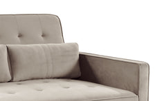 Canapé convertible 2 places Komaria Velours Beige