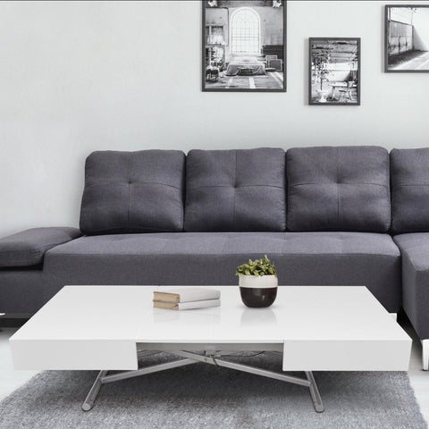 Table basse relevable Appo blanc laqué