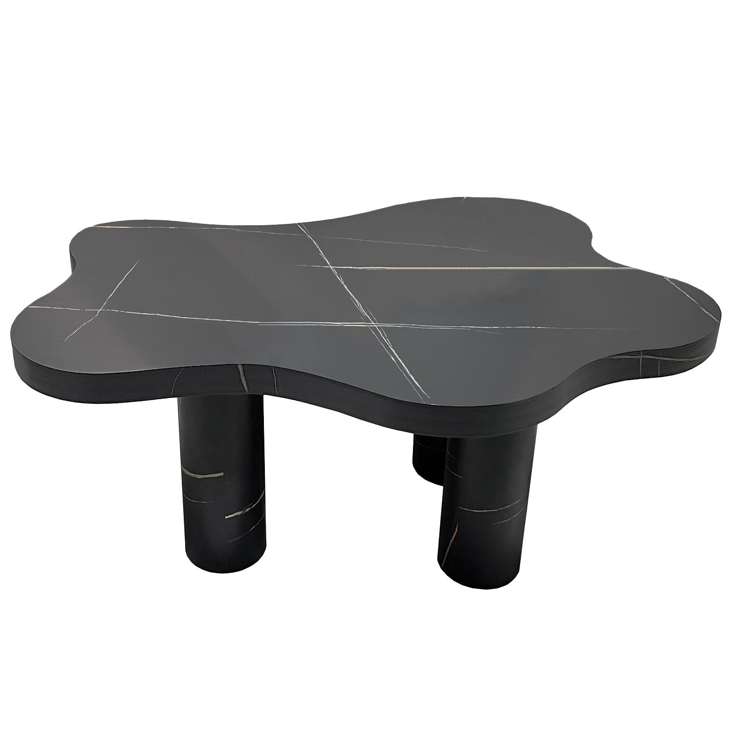 Table basse forme nuage 69x100cm Lagoon Effet Marbre Noir