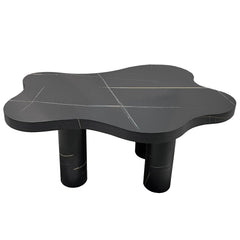 Table basse forme nuage 69x100cm Lagoon Effet Marbre Noir
