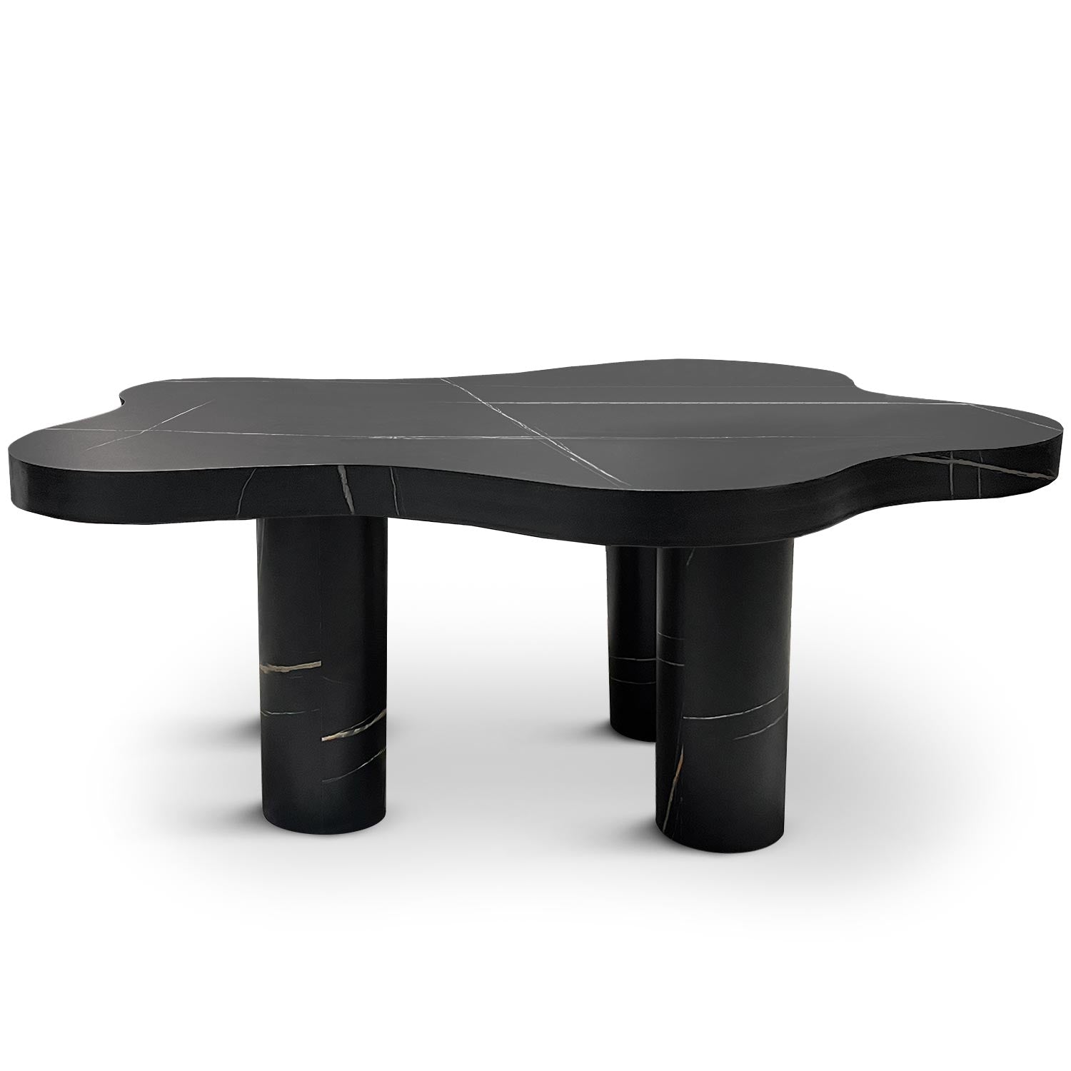 Table basse forme nuage 69x100cm Lagoon Effet Marbre Noir