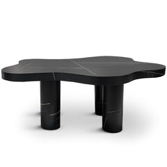 Table basse forme nuage 69x100cm Lagoon Effet Marbre Noir