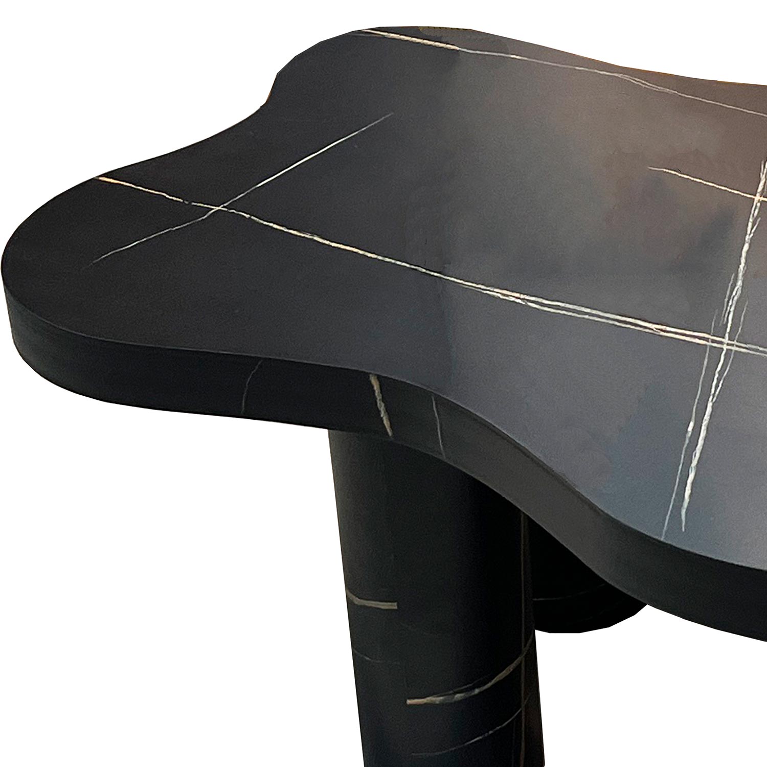 Table basse forme nuage 69x100cm Lagoon Effet Marbre Noir
