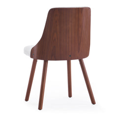 Lot de 4 chaises scandinaves Lalix Bois Noisette & Tissu bouclette Crème