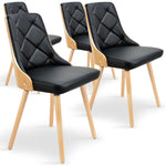 Lot de 4 chaises scandinaves en chêne clair et noir