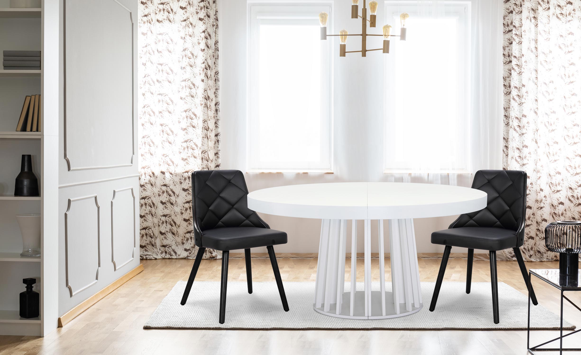 Lot de 6 chaises scandinaves Lalix Bois Noir et Simili Noir