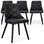 Lot de 4 chaises scandinaves en bois noir et simili noir