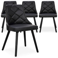 Lot de 4 chaises scandinaves en bois noir et simili noir