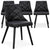 Lot de 4 chaises scandinaves en bois noir et simili noir