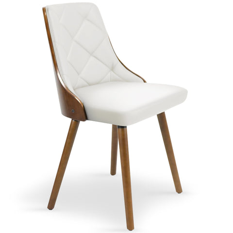 Lot de 8 chaises scandinaves Lalix Bois Noisette et Blanc