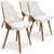 Lot de 4 chaises scandinaves en bois noisette et blanc