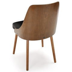 Lot de 8 chaises scandinaves Lalix Bois Noisette et Noir