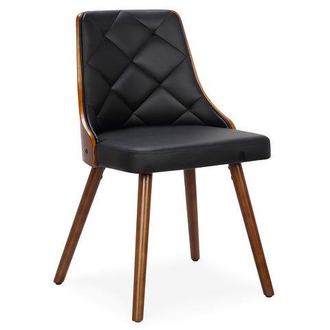 Lot de 8 chaises scandinaves Lalix Bois Noisette et Noir