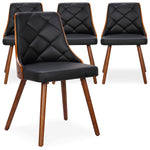 Lot de 4 chaises en bois noisette et noir, style scandinave