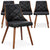 Lot de 4 chaises en bois noisette et noir, style scandinave