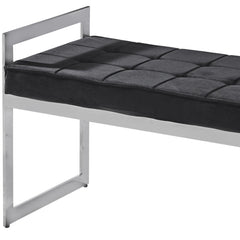 Banquette en velours pieds argent Asstro noir