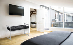 Banquette en velours pieds argent Asstro noir