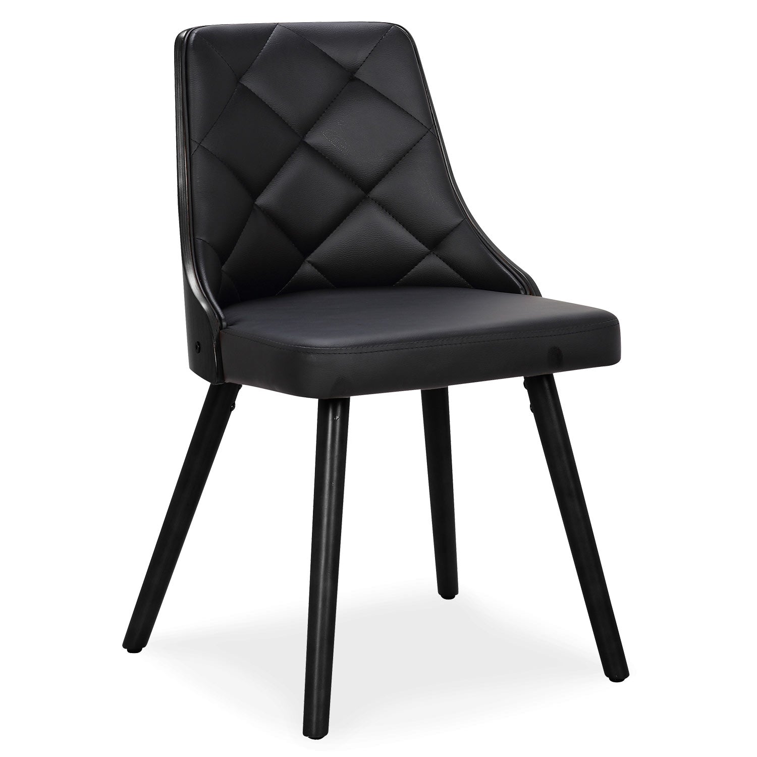 Lot de 2 chaises scandinaves Lalix Bois Noir et Simili Noir