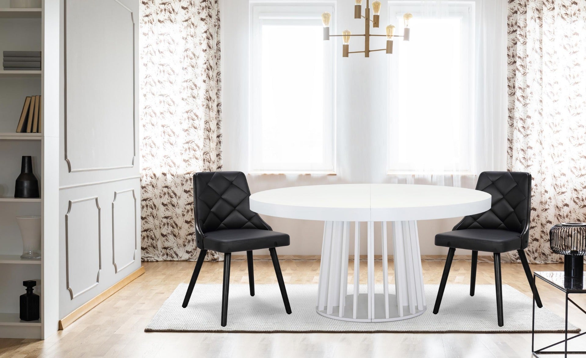 Lot de 2 chaises scandinaves Lalix Bois Noir et Simili Noir
