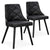 Lot de 2 chaises en bois noir et simili cuir noir